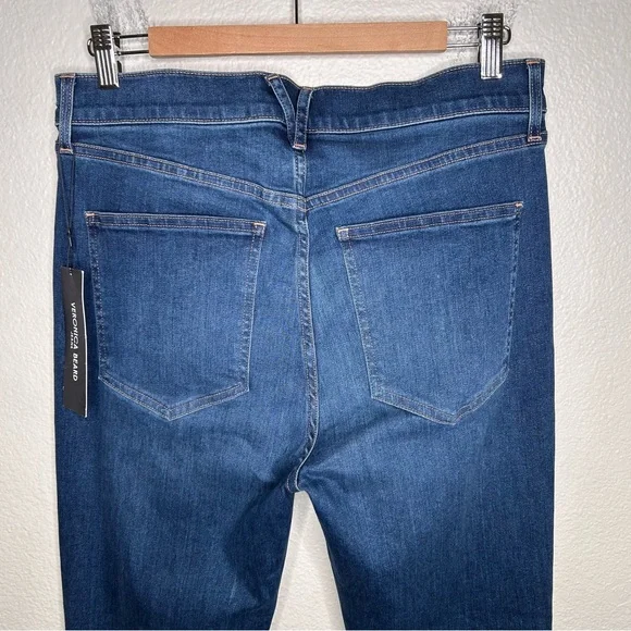 NWT Veronica Beard Beverly Skinny Flare High Rise jean in Bright Blue 31 - Picture 8 of 14